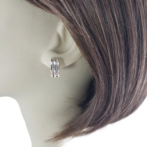 Vintage 14 Karat Yellow Gold and Diamond Earrings #15496 - Picture 9 of 9